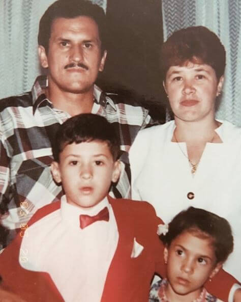 Daniela Ospina with her father, Hernan Ospina, mother, Lucia Ramirez, and brother, David Ospina.